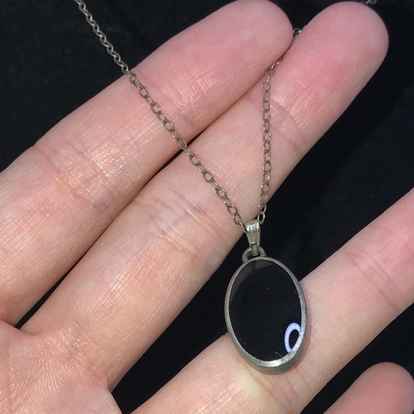 19" Vintage Cable chain with Onyx Starburst Pendant - Picture 1 of 16